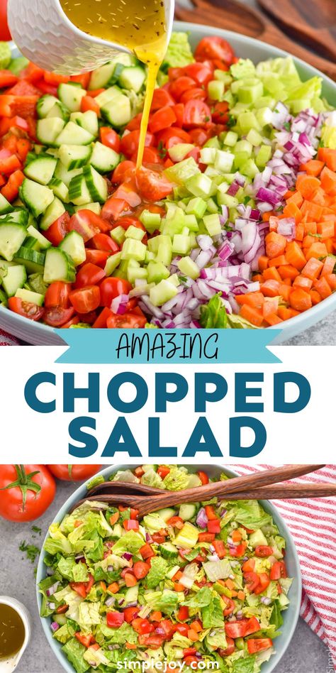 Vegetable Chopped Salad, Small Chopped Salad, Chopped Garden Salad, All Veggie Salad, Martha Stewart Chopped Salad, Homemade Chopped Salad, How To Make Chopped Salad, Whole 30 Chopped Salad, No Salad Salad