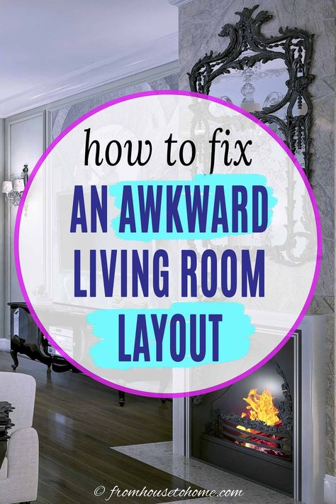 Focal Point Living Room, Awkward Living Room, Awkward Living Room Layout, Rectangle Living Room, Long Narrow Living Room, Family Room Layout, Fireplaces Layout, Rectangular Living Rooms, Long Living Room