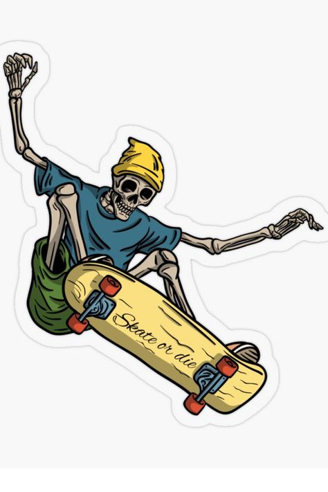 Surf Stickers, Skate Stickers, Skeleton Sticker, Ed Design, Spooky Stickers, Honor Roll, Stickers Design, Skateboard Design, Skateboard Stickers