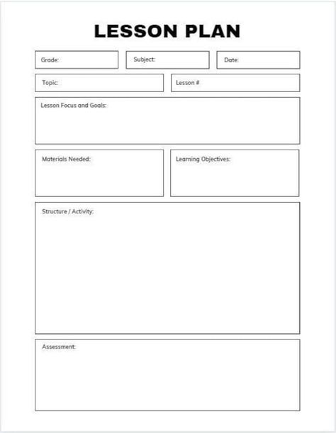 the lesson plan is shown in black and white Free Weekly Planner Templates, Preschool Weekly Lesson Plans, Free Weekly Planner, Weekly Lesson Plan Template, Instructional Planning, Lesson Plan Template Free, Tutoring Business, Report Card Comments, Daily Lesson Plan