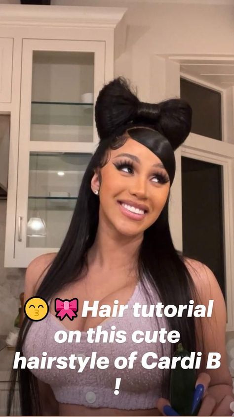 Half Up Half Down With Swoop Black Woman, Valentines Hairstyles Black Women, Artsy Hairstyle, Chopstick Hairstyles, Valentines Day Hairstyles Black Women, Cardi B Hairstyles, Lace Fronts, Black Ponytail Hairstyles, Birthday Hairstyles