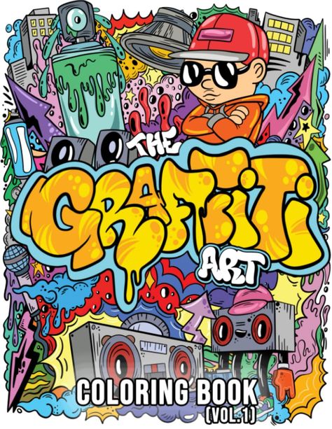 Cool Graffiti Art, Graffiti Art Drawings, Graffiti Coloring, Graffiti Books, Alphabet Graffiti, Beautiful Graffiti, Cool Graffiti, Art Coloring Book, Graffiti Logo