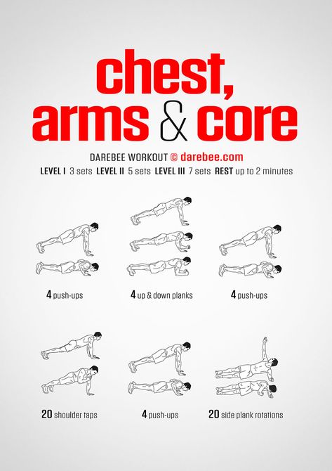 Chest, Arms & Core Workout Arms And Core Workout, Arm Workout Without Weights, Chest And Arm Workout, Kitchen Pantry Organization Ideas, Core Workout Men, Ab And Arm Workout, Chest And Shoulder Workout, Chest Day Workout, Arm Workout Men