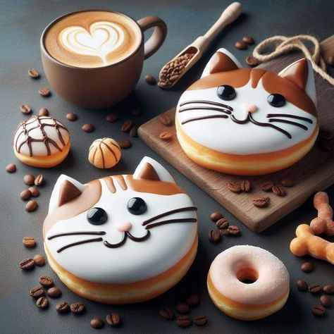 Lily Cake, Cupcakes Decorados, Amazing Food Art, Creative Cake Decorating, Cake Shapes, Easy Food Art, Cat Cake, Mini Donuts, Bakery Cakes