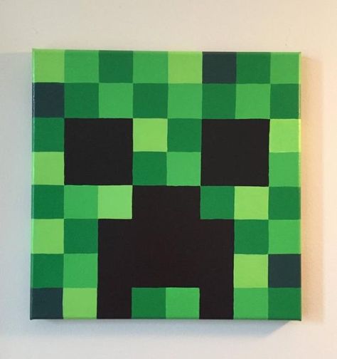 Grille Pixel Art, Minecraft Creatures, Minecraft Painting, Painting Minecraft, Pixel Art Minecraft, Art Mini Toile, Mini Toile, Minecraft Drawings, Pixel Art Grid