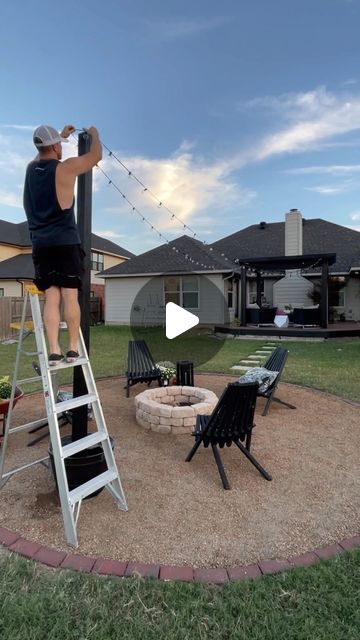 3.5M views · 174K likes | Lucas Shaw on Instagram: "Easy DIY string light planter..ASMR   We got this idea from our good friend @tyson_moore last year and loved how easy and affordable it was to add lights to our outdoor space! 🙌🏼 This year we will be adding to it, so make sure you’re following us to see the full reveal! 🤩  👉 Follow @emyludesigns for more easy DIYs, tips, and tutorials!  . . . . . . . . #outdoor #outdoors #outdoorliving #outdooradventures #outdoorsy #outdoorlife #outdoorfurniture #outdoorfireplace #outdoorspace #outdoorfun #lights #stringlights #howto #emyludesigns #fall #fallstyle #fallvibes #fallseason #planter #planters #homedepot #couplegoals #couple #couplelove #diy #diyhomeprojects #learn #learnoninstagram #outside #outside_project" Diy Yard Lights Backyard Ideas, String Light Planters, Yard String Lights, Backyard Lighting Ideas, Gazebo Lighting, Diy Outdoor Lighting, Diy String Lights, Backyard Dreams, Easy Diys