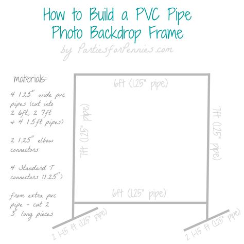 DIY Photo Backdrop Frame with PVC Pipe by PartiesforPennies.com Diy Pvc Pipe Backdrop, Photo Backdrop Frame, Pvc Backdrop, Ribbon Backdrop, Photowall Ideas, Diy Photo Backdrop, Pvc Pipe Projects, Backdrop Frame, Diy Photo Booth