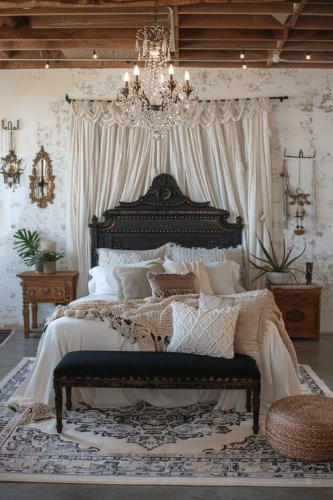 29 Luxury Boho Bedroom Ideas 3 Luxury Boho Bedroom, Boho Girls Bedroom, Opulent Bedroom, Luxury Boho, Whimsical Nature, Victorian Bedroom, Boho Bedroom Ideas, Sanctuary Bedroom, Serene Bedroom