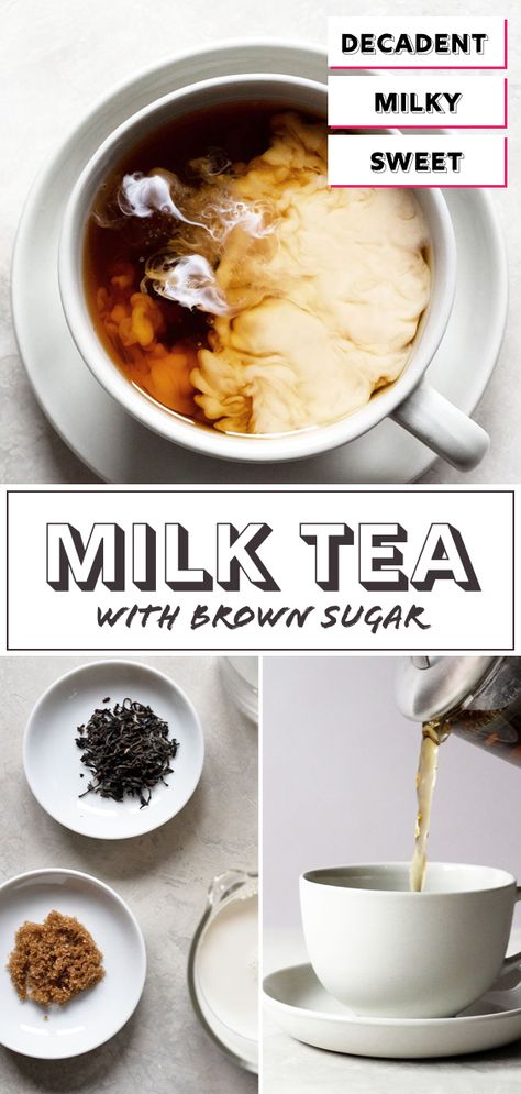 Make your tea time creamy and sweet with milk tea. Super simple and delicious, my milk tea recipe is made special with half and half and brown sugar. #milktea Milk Tea Recipe, Hot Tea Recipes, Milk Tea Recipes, Tea Drink Recipes, Tea Latte, Tea Recipe, Half And Half, Best Tea, Hot Tea