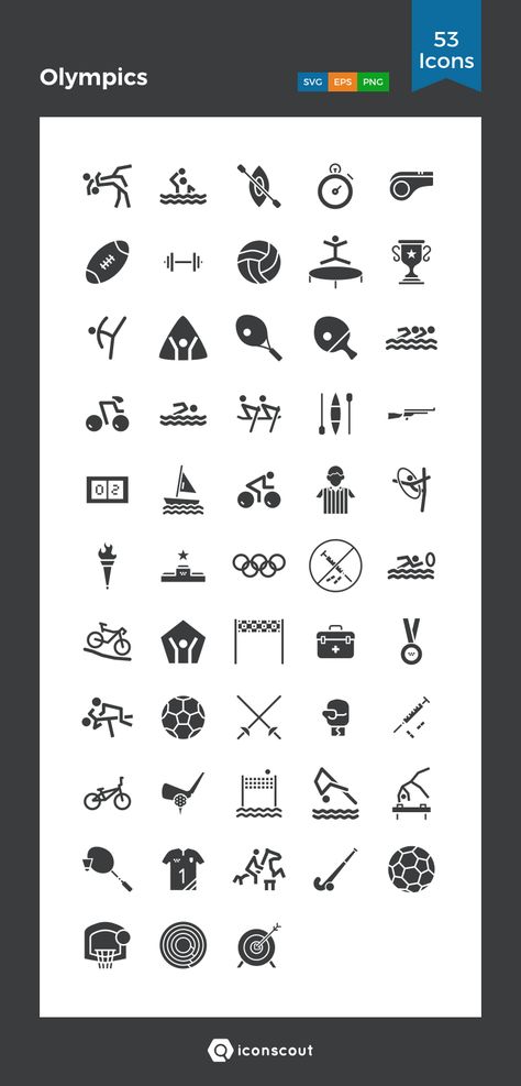 Olympics  Icon Pack - 53 Solid Icons Olympic Icons, Solid Icons, Sport Games, Game Icon, Summer Olympics, Sports Games, Icon Pack, After Effects, Free Download