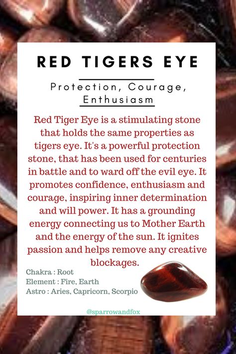 Red Tigers Eye Crystal Meaning, Red Tigers Eye Meaning, Tigers Eye Stone Meaning, Red Tigers Eye Crystal, Tiger Eye Benefits, Crystal Combinations, Dragons Eye, Crystal Healing Chart, Eye Meaning