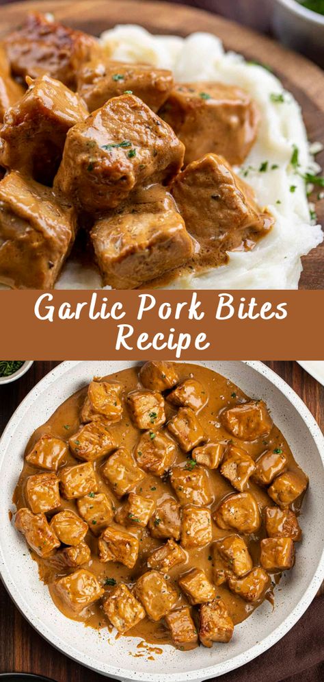 Garlic Pork Bites Recipe: A Savory Delight for Your Taste Buds Introduction In this delectable journey through the culinary world, we are about to embark on a flavorful adventure with a Garlic Pork Bites Recipe. Brace yourself as we uncover the secrets to creating this mouthwatering dish that will tantalize your taste buds and leave […] The post Garlic Pork Bites Recipe appeared first on Cheff Recipes. Creamy Pork Bites, Creamy Garlic Pork Bites, Clean Pork Recipes, Diced Pork Crock Pot Recipes, Pork Steak Bites, Easy Cubed Pork Recipes, Popcorn Pork Bites, Pork Chop Chunks Recipes, Pork Tenderloin Bites Recipes