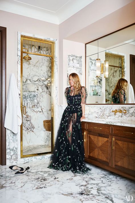 At Home with Charlotte Ronson and Nate Ruess in Manhattan | Architectural Digest Nate Ruess, Manhattan Loft, Downtown Living, Vogue Living, Up House, Vogue Australia, Marble Bathroom, Celebrity Houses, House Tour