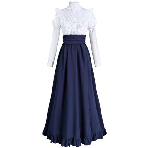 Victorian Dress Costume, European Beauty, Victorian Skirt, Vintage Ball Gowns, Lamb Leg, Victorian Blouse, Blue Ball Gowns, Retro Skirt, Victorian Costume