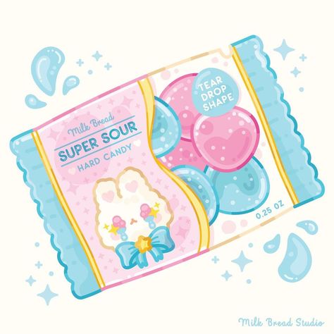 Milk Bread Studio on Instagram: “Sylvie Bunny’s super sour hard candies~ 🍬 Does anyone else like sour candy or do you prefer sweet? I can only eat so many sour things…” Kawaii Candy Drawing, Cute Paper Squishy Ideas Food, Cute Candy Drawing, Candies Drawing, Candy Art Drawing, Foods Drawing, Photo Kawaii, Kawaii Squishy, Only You