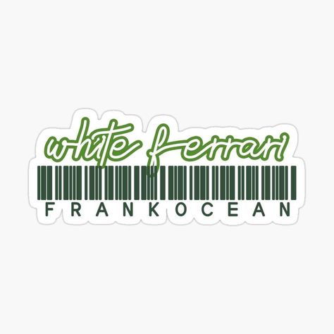 Sticker inspired by Frank Ocean Song 'White Ferrari' . Get more sticker on my redbubble shop tyowt.redbubble.com Frank Ocean Sticker, Frank Ocean Songs, Senior Jackets, White Ferrari, Music Vibes, Iphone Case Stickers, Frank Ocean, Laptop Covers, Sticker Collection