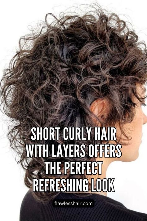 Short Curly Shag Short Curly Hair Shag Haircut, Short Shag Haircuts For Curly Hair, Curly Shag Medium Length, Medium Length Hair With Layers Curly Loose Curls Short Wavy, Curly Cut Medium Length, Layers Curly Hair Short, Naturally Curly Shag Haircut Short, Short Curly Layered Haircuts, Fairy Haircut Short