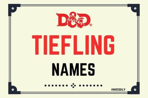 Take your Best Pick of a #Tiefling Name Are you looking for Exquisite #Tiefling_Names? Wait no more as we have your desire covered with an exclusive list of #D&D Tiefling Names for males and females. #dnd #nameideas #gamename #games #kids #girls #female #male Teifling Names, Tiefling Female Names, Dnd Tiefling Art, Tiefling Names, Tiefling Paladin, Tiefling Female, Dnd Tiefling, Rogue Character, Got Dragons