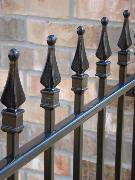 Fences Design, Rod Iron Fences, Wrought Iron Fence Panels, Iron Fence Panels, Decorative Fence, Wrought Iron Fence, Fence Toppers, House Fence Design, Futurisme Retro