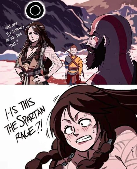 Let me show you Spartan Rage Boi - 9GAG Kratos Funny, Kratos Art, Guts Art, Draw Comics, 100k Followers, Followers On Instagram, Anime Jokes, Fast Forward, Cartoon Crossovers