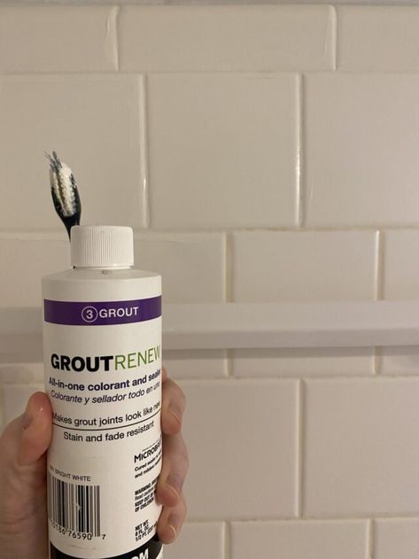 Grout Renew, Diy Grout, Shower On A Budget, Shower Grout, Sealing Grout, Grout Sealer, Clean Bathroom, Wet Look, Grout