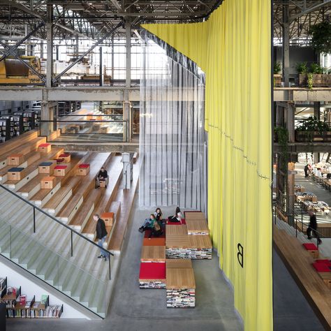 Eight striking libraries that are bound to impress Public Library Architecture, Petra Blaisse, Library Architecture, Industrial Building, Kengo Kuma, New Architecture, Acoustic Design, Industrial Architecture, Design Library