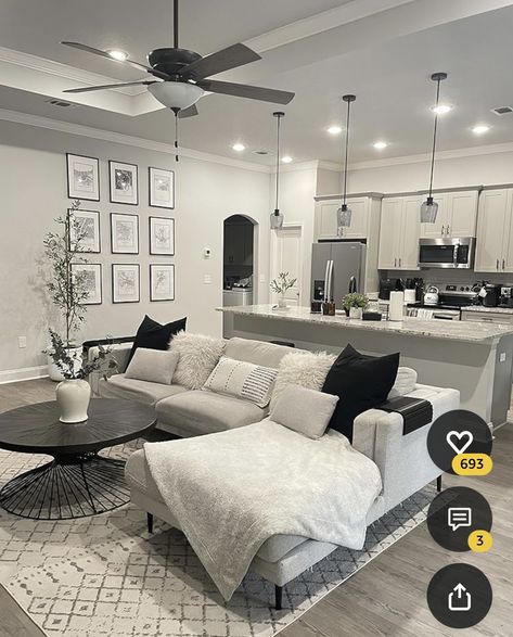 Monochromatic House Design, Decoration Ideas Living Room, Modern Apartment Living Room, Living Room Decoration Ideas, Apartment Decorating Living, Living Room Decor Gray, Room Decoration Ideas, Room Aesthetics, Dream Apartment Decor