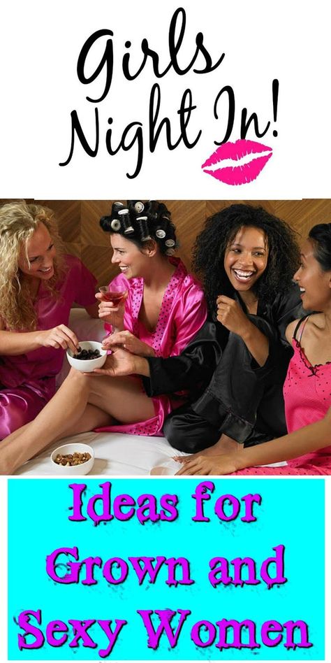 Grown Up Sleepover Ideas, Themed Ladies Night Party Ideas, Adult Slumber Party Decorations, Pj Party Grown Up, Girls Night Out Ideas, Pajama Party Games, Adult Pajamas Party, Night Out Ideas, Games For Ladies Night