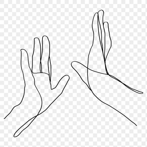 High Five Drawing, High Five Tattoo, High Five Illustration, Hand Line Reading, Body Studies, Tattoos 2023, Hand Outline, Tattoo Png, Cardboard Mask