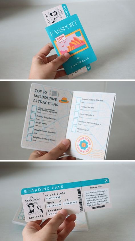 Passport & Boarding Pass Inspired Thank you card | How to | Travel Inspired thank you card Tutorial Template Link: https://shorturl.at/anyL8 Passport Template, Boarding Pass Invitation, Passport Invitations, Travel Party Theme, Travel Tickets, Ticket Design, Graphic Design Packaging, Travel Cards, Log Book