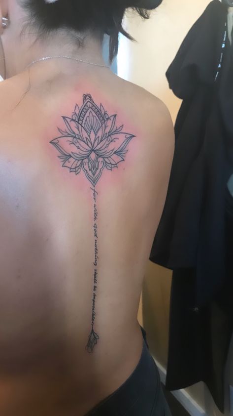 Verse Back Tattoo, Tattoo Chart, Tattoo Ideas Inspiration, Flower Spine Tattoos, Spine Tattoo Ideas, Verse Tattoos, Celestial Elements, Hand Tattoos For Girls, Flower Tattoo Back