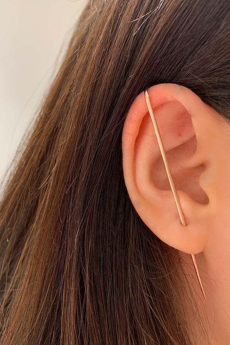 Edgy Minimalist, Ear Pins Earrings, Minimalist Rose, Ear Pin, Diamond Ear Cuff, Minimalist Earrings Gold, Ear Crawler Earrings, Ear Climbers Earrings, Rings Women