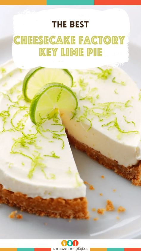 Discover pure dessert bliss with our Cheesecake Factory Key Lime Pie! Delight in the velvety cream cheese filling infused with zesty key lime juice, topped with fluffy whipped cream. Try this heavenly recipe and treat yourself to a slice of tangy perfection today! Creative Cheesecake Recipes, Gluten Free Key Lime Pie, Key Lime Cheesecake Recipe, Key Lime Pie Cheesecake, Cream Cheese Pie Recipes, Lime Desserts, Key Lime Cheesecake, Smart Food, Cream Cheese Pie