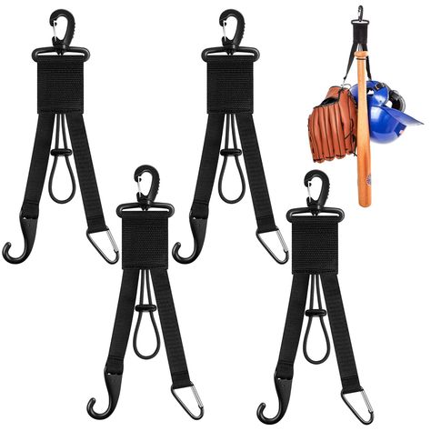 PRICES MAY VARY. What You Will Receive: the package contains 4 pieces of baseball softball gear hangers, adequate to meet your various storage and replacing needs, and you can share them with people around you 3 In 1 Design: our softball helmet hanger is designed to hold your baseball bat, baseball helmet, baseball gloves and other accessories, also is suitable for storing water bottles, keys and other items and attaching them to your backpacks Reliable Material: these helmet fence hooks are mad Dugout Mom, Dugout Organization, Baseball Bat Holder, Baseball Bat Rack, Storing Water Bottles, Helmet Hanger, Softball Helmet, Baseball Dugout, Softball Gear