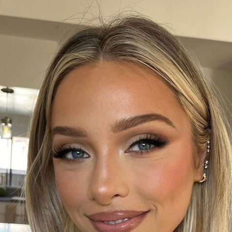 Bronzy Blush Makeup, Wedding Makeup Mauve Lips, Smokey Bridesmaid Makeup, Hens Makeup, Soft Eyeliner Makeup, Makeup Ideas For Light Skin, Bridesmaid Makeup Tan Skin, Soft Autumn Bridal Makeup, Bridesmaid Soft Glam Makeup