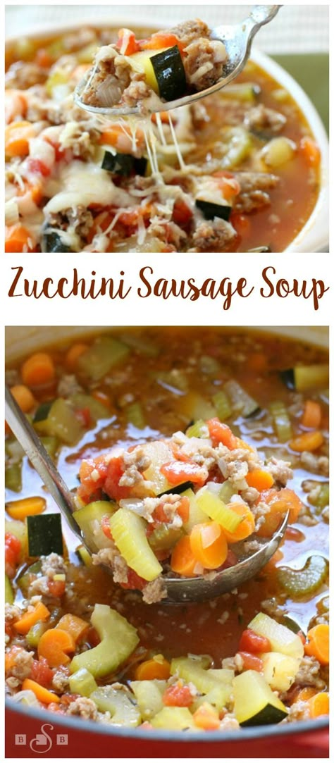 Zucchini Sausage Soup, Zucchini Sausage, Beef Sausage Recipes, Recipe For Zucchini, Zucchini Soup Recipes, Warm Soup Recipes, Recipes Zucchini, Zucchini Soup, Diy Easy Recipes