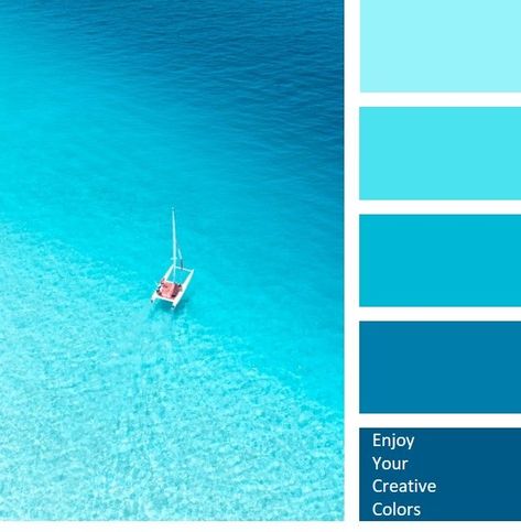 AQUA SHADES, BLUE COLOR PALETTES, BLUE SEA, COLD COLORS, COLOR OF OCEAN, COLOR OF SEA, COLOR OF SEA WATER, MIDNIGHT BLUE, SATURATED CYAN, SATURATED TONES., SHADES OF BLUE Sky Blue Palette, Blue Paint Color Palettes, Aqua Color Palette, Ocean Color Palette, Cyan Colour, Blue Things, Blue Color Palette, Color Pallete, Color Schemes Colour Palettes