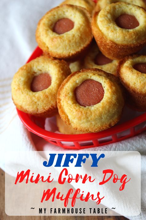 Jiffy Cornbread Recipes With Hotdogs, Corn Dog Muffins Easy, Cornbread And Hotdogs Mini Muffins, Mini Corn Dogs Muffins, Mini Corn Dogs Jiffy, Jiffy Corn Muffin Mix Hot Dogs, Jiffy Cornbread Hot Dogs, Cornbread Hot Dogs Mini Muffins, Corn Dog Recipe Jiffy