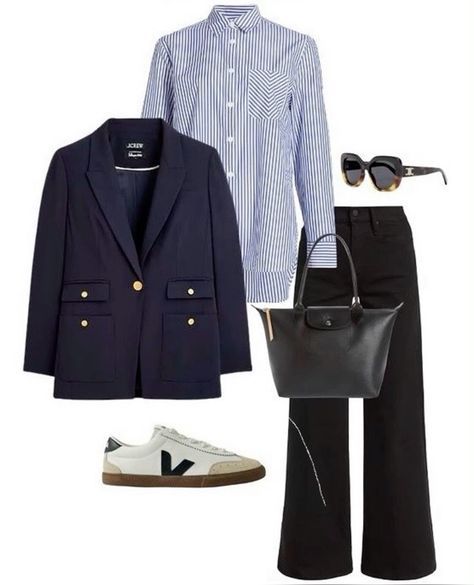 How To Style Navy Pants Women, Blue And White Striped Shirt Outfit Work, Navy Blue Striped Shirt Outfit, Navy Blue Bag Outfit, Blue White Striped Shirt Outfit, Black And Navy Outfit, Blue And White Striped Shirt Outfit, Blue Bag Outfit, White Striped Shirt Outfit