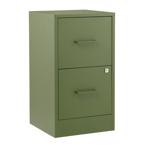 2-Drawer Navy Locking Filing Cabinet | The Container Store Under Desk Drawer Unit, Filing Cabinet Nightstand, File Cabinet Aesthetic, Green File Cabinet, Rolling File Cabinet Under Desk, Pretty File Storage, Aesthetic Filing Cabinet, Aesthetic File Cabinet, Locking File Cabinet