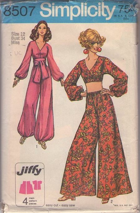 S8507 Istoria Modei, Midriff Top, Mode Retro, Patron Vintage, Pants Sewing, Fashion 1960s, Pants Sewing Pattern, Vintage Dress Patterns, Kleidung Diy