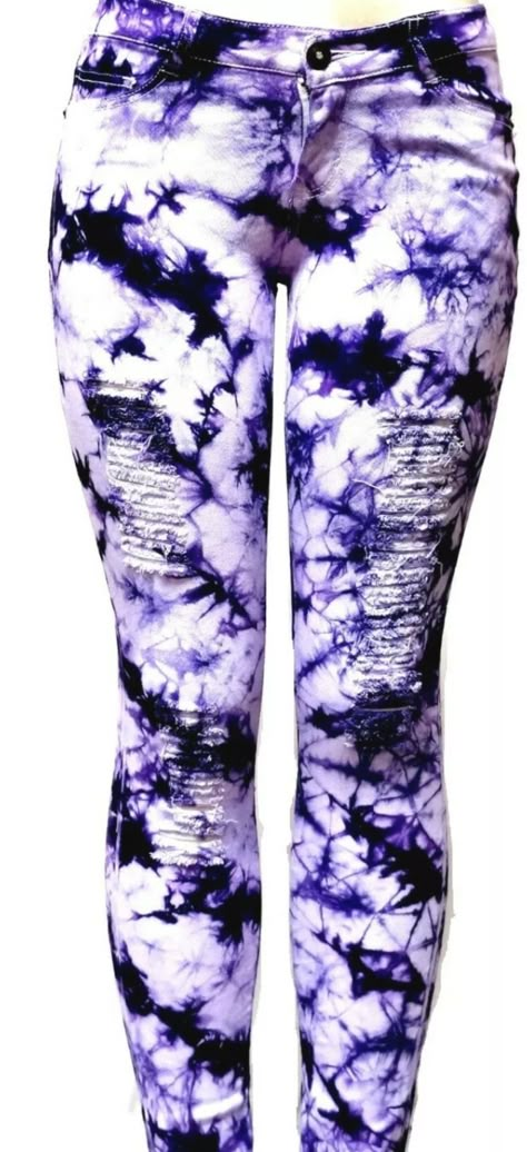 Purple Tie-Dye Emperial Premium Denim Straight Leg Distressed Jeans Queen Vampire, Hot Gril, Distressed Outfit, Nike Shoes Women Fashion, Motorcycle Patches, Dinosaur Tattoos, Purple Dye, Tie Dye Pants, Size 16 Women