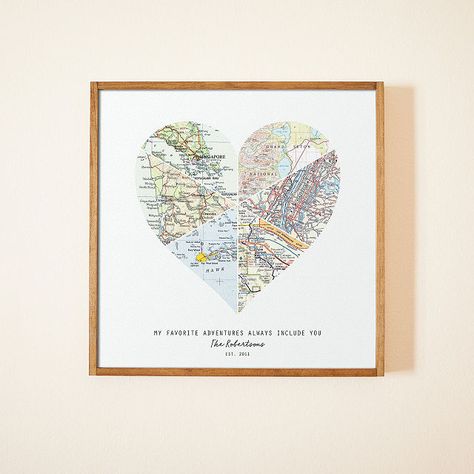 Life is a journey that can take you across cities, states, continents, and then back again. Along the way, friends and family fill your world with warmth and color, even when there’s distance between you.   Pick up to six locations. A mix of modern and vintage map slices are arranged in the shape of a heart and printed directly onto wood. Include a message, names, and dates at the bottom. Available in two sizes. Made in Michigan by John and Rachel Stewart. Message Names, Map Art Gift, Personalized Artwork, Family Art, Life Is A Journey, Printable Decor, Wall Decor Printables, Printable Artwork, Art Large