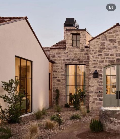 Modern English Cottage, Desert Backdrop, Modern English Country, Modern Nest, Spec Home, Cottage Exterior, Modern Farmhouse Exterior, Desert Homes, Modern Cottage