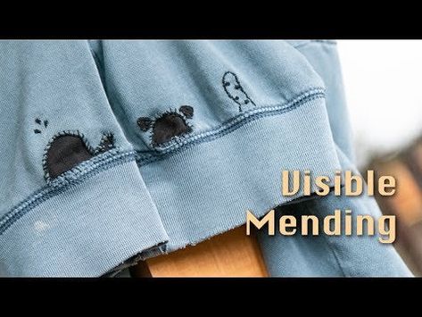 Fixing Clothes, Old Sweatshirt, Mending Clothes, Diy Sweatshirt, Cashmere Hoodie, Visible Mending, Charity Shop, Sock Yarn, The Cloth