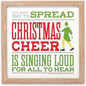 Open Road Brands Elf Movie The Best Way to Spread Christmas Cheer Framed Wood Wall Decor - Fun Elf Movie Quote Picture for Holiday Decorating Elf Themed Christmas Party, Elf Movie Quotes, Quote Picture, Elf Decorations, Elf Movie, Lampoon's Christmas Vacation, Movie Quote, Fun Signs, Christmas Party Supplies