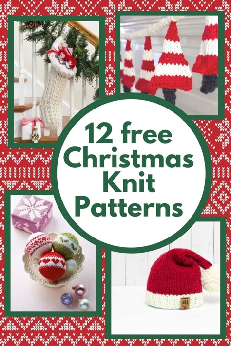 Free Christmas Knitting Patterns, Knit Ornament Pattern, Christmas Tree Knitting Pattern, Christmas Knitting Projects, Knit Christmas Ornaments, Knitted Christmas Decorations, Knitting Projects Free, Christmas Knitting Patterns Free, Christmas Knit