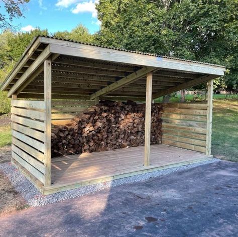 firewood shed diy build plans with material list Firewood Shed Plans, Firewood Storage Outdoor, Shed Diy, Outdoor Firewood Rack, Cord Wood, Wood Shed Plans, Firewood Shed, Wood Storage Sheds, Firewood Storage