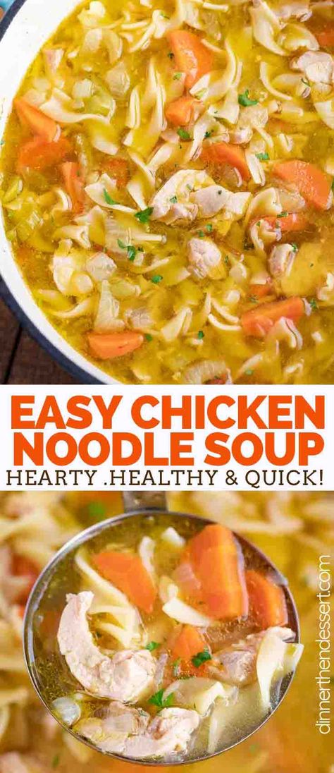 Chicken Carrots, Chicken Noodle Soup Easy, Soup Healthy, Carrots Celery, Diner Recept, Easy Soup, Chicken Noodle Soup Homemade, Noodle Soup Recipes, Soup Dinner