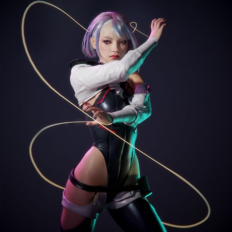 ArtStation - Cyberpunk: Edgerunners LUCY - 3D Fanart, seungmin Kim Cyberpunk Edgerunners Lucy, Edgerunners Lucy, Superhero Poses, Lucy Cyberpunk, Cyberpunk Edgerunners, Ghost In The Shell, Cyberpunk 2077, Blade Runner, Sci Fi Art